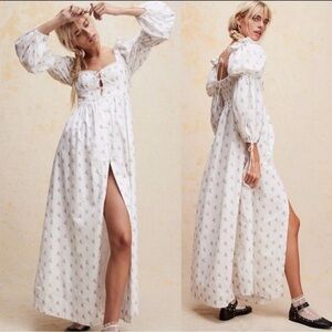 For Love And Lemons Carlotta White Floral Maxi Dress NWT